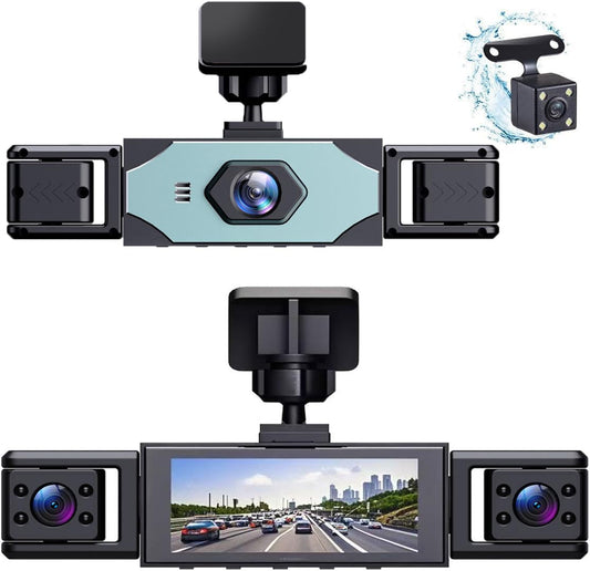 Dash Camera for Car Dash Cam Front Rear Left Right 4-Channel Dashcam 1080P Full HD, 360° All-Round Protection, Car Security Video Recording, Night Vision, G-Sensor, Loop Recording