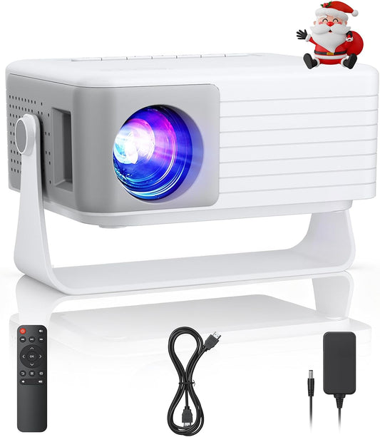 Mini Projector, 1080P Full HD Supported Portable Projector for Home Theater, Movie, Outdoor, Compatible with iOS/Android/HDMI/USB/TV Stick/PC