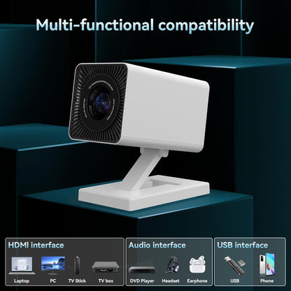 Mini Projector 4K Portable Video Projector with WiFi6 & Bluetooth 5.4, 150 ANSI Automatic Vertical Correction, 130'' Screen Home Cinema Smart Projector for Phone/PC/HDMI/USB/Laptop