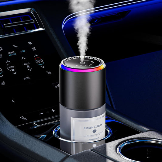 Car Air Freshener, Smart Car Air Freshener,car Diffuser with 150 ML (5oz) Capacity Multi-fragrance,RGB Music Syncing Light, Auto On/Off
