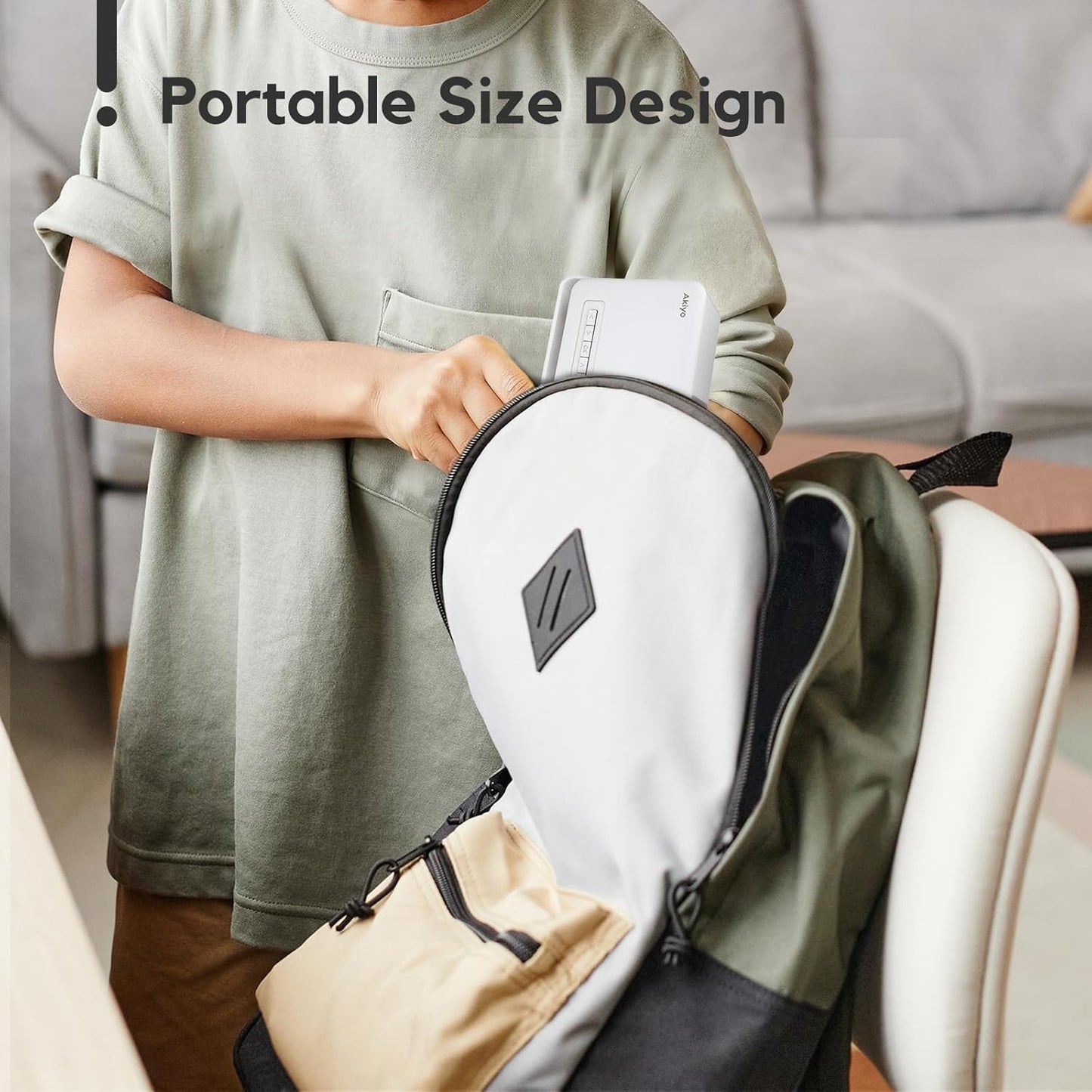 Mini Projector, 1080P Full HD Supported Portable Projector for Home Theater, Movie, Outdoor, Compatible with iOS/Android/HDMI/USB/TV Stick/PC