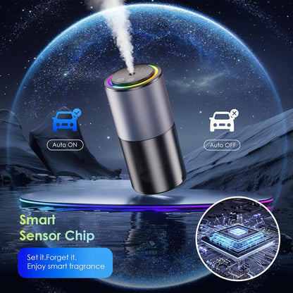 Car Air Freshener, Smart Car Air Freshener, RGB Music Syncing Light, Diffuser 150ml Capacity for 6 Months, Auto On/Off, Three Adjustable Modes