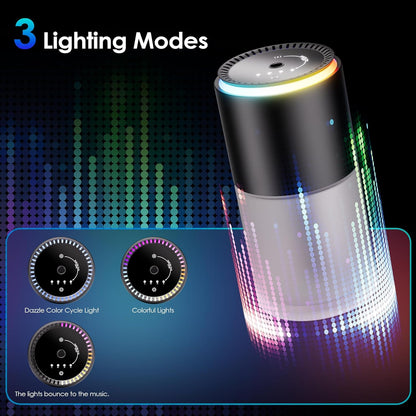 Car Air Freshener, Smart Car Air Freshener,car Diffuser with 150 ML (5oz) Capacity Multi-fragrance,RGB Music Syncing Light, Auto On/Off