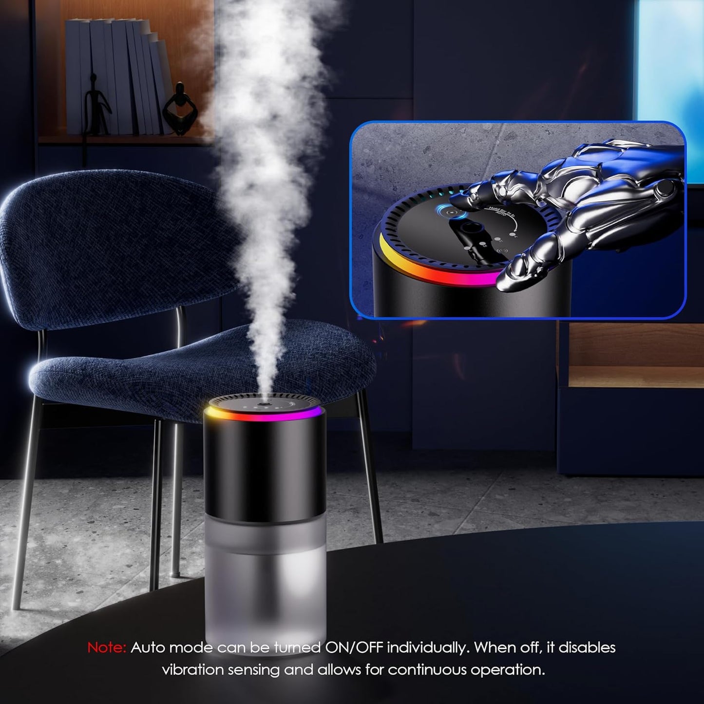 Car Air Freshener, Smart Car Air Freshener,car Diffuser with 150 ML (5oz) Capacity Multi-fragrance,RGB Music Syncing Light, Auto On/Off